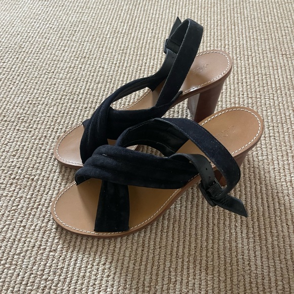 J. Crew Sandals with Black Suede Crisscross Straps - Picture 3 of 10